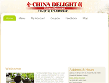 Tablet Screenshot of chinadelightforesthill.com